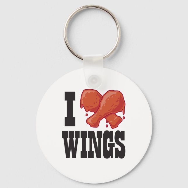 I Love Chicken Wings Key Ring (Front)
