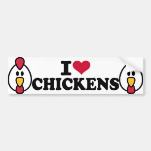 I Love Chickens Bumper Sticker