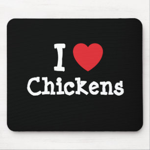 I love Chickens heart custom personalised Mouse Mat