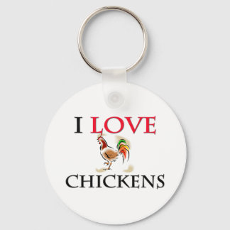 I Love Chickens Key Ring