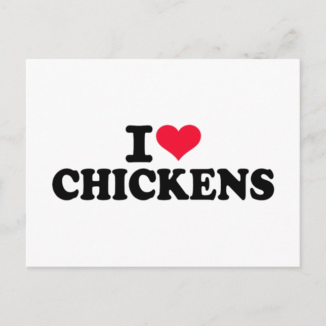 I love Chickens Postcard (Front)