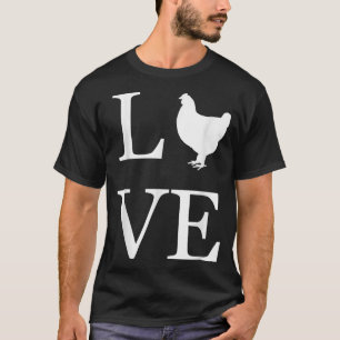 I Love Chickens Silhouette Farmer Animal Pet Owner T-Shirt