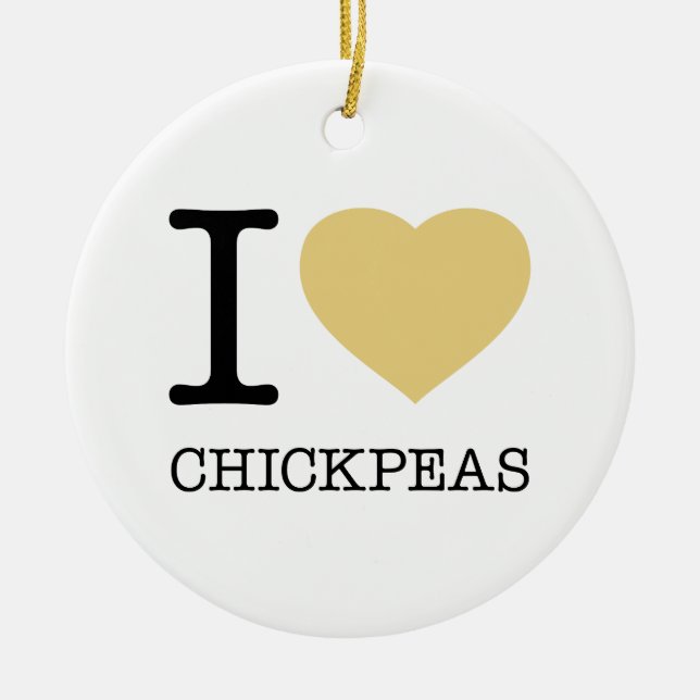 I LOVE CHICKPEAS CERAMIC TREE DECORATION (Front)