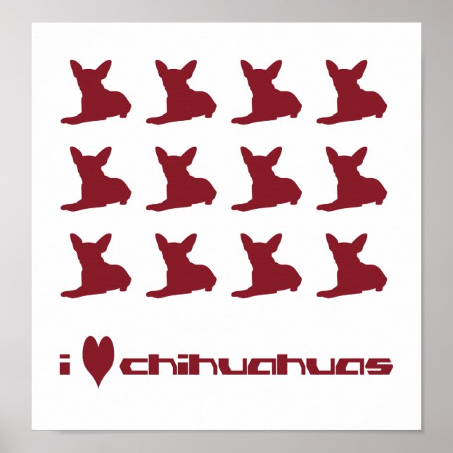 I Love Chihuahuas Poster (Front)