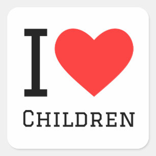 I love children square sticker