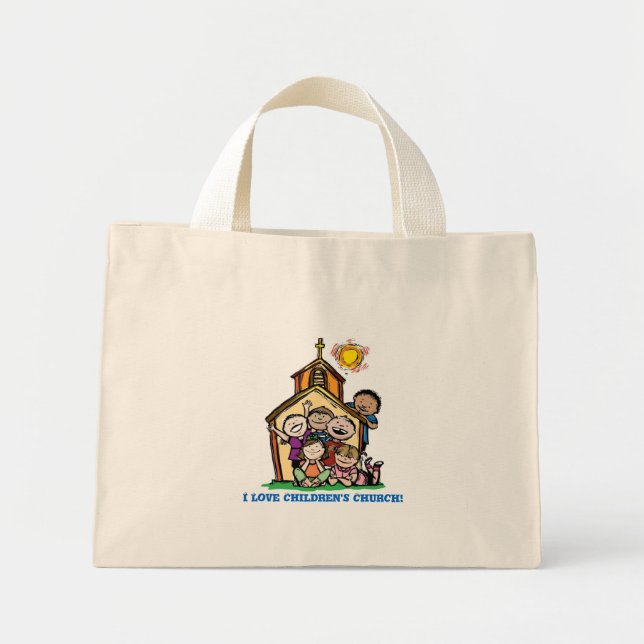 I Love Children's Church! Mini Tote Bag (Front)