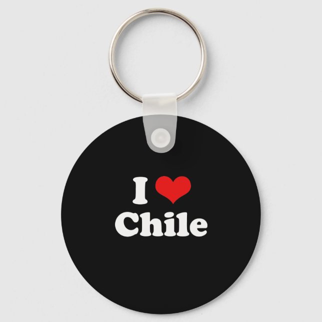 I Love Chile Tshirt Key Ring (Front)