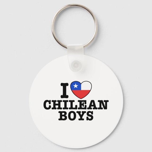 I Love Chilean Boys Key Ring (Front)