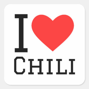 I love chilli square sticker