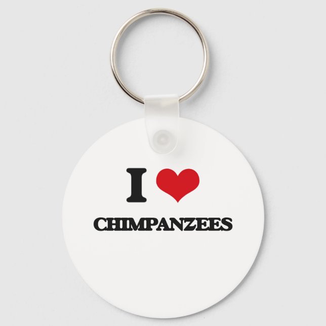 I love Chimpanzees Key Ring (Front)