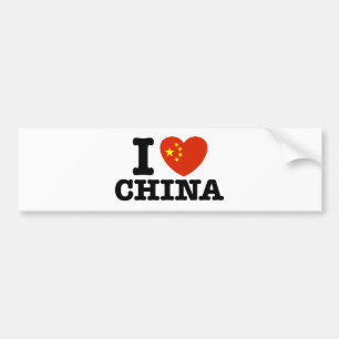 I Love China Bumper Sticker