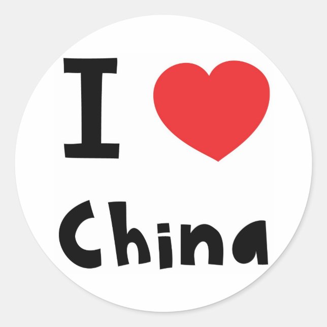 I love China Classic Round Sticker (Front)