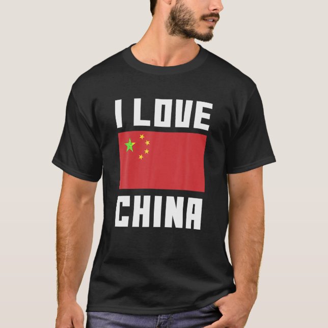 I Love China I Heart China Family Travel China Fla T-Shirt (Front)