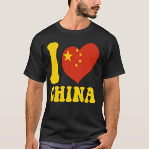 I Love China Proud To Be Chinese China Flag Heart T-Shirt
