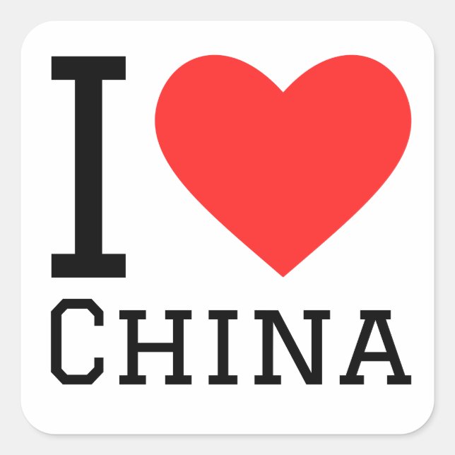 I love China  Square Sticker (Front)