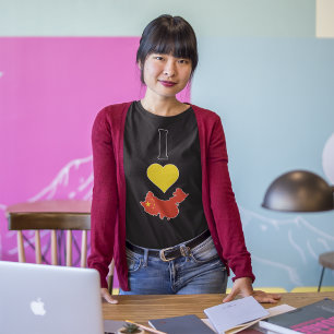 I Love China Vertical I Heart Chinese Flag Map T-Shirt