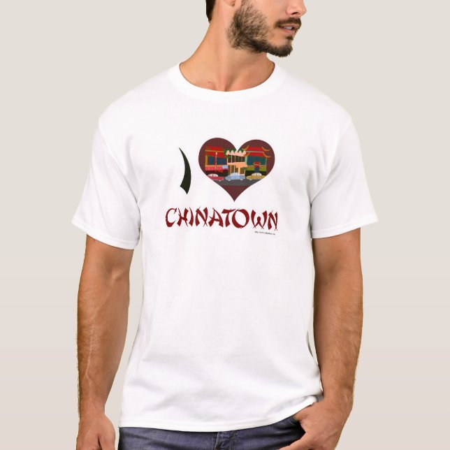 I love Chinatown San Francisco Illustrated Design T-Shirt (Front)