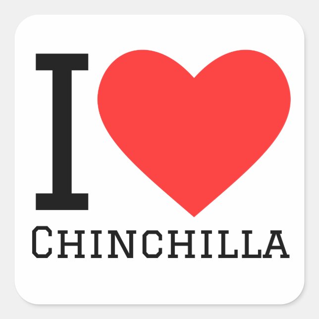 I love chinchilla square sticker (Front)