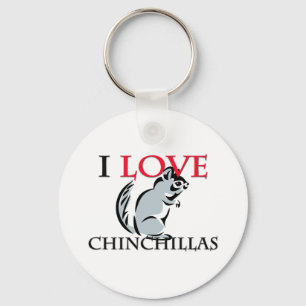 I Love Chinchillas Key Ring