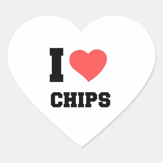 i love chips heart sticker (Front)