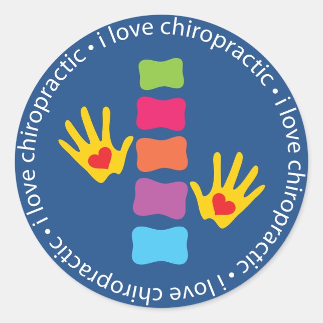 I Love Chiropractic Kids Stickers (Front)