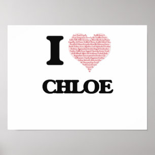 I love Chloe (heart made from words) design Poster
