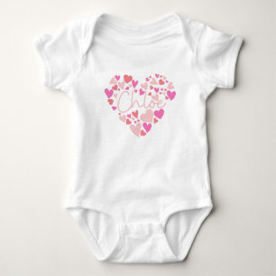 I love Chloe hearts in pink Baby Bodysuit