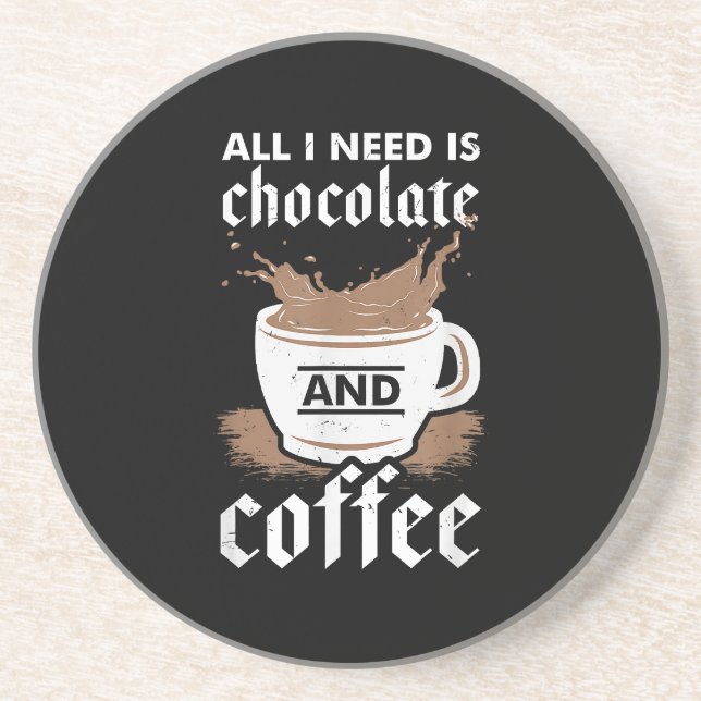 I Love Chocolate And Coffee Coaster (Front)