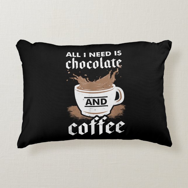 I Love Chocolate And Coffee Decorative Cushion (Front)