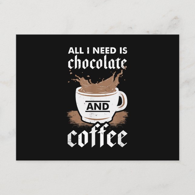I Love Chocolate And Coffee Enclosure Card (Front)