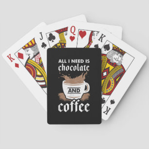 I Love Chocolate And Coffee Playing Cards