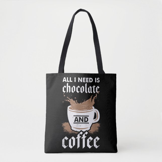 I Love Chocolate And Coffee Tote Bag (Front)