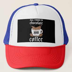 I Love Chocolate And Coffee Trucker Hat