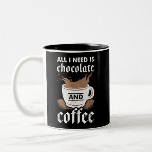 I Love Chocolate And Coffee Two-Tone Coffee Mug