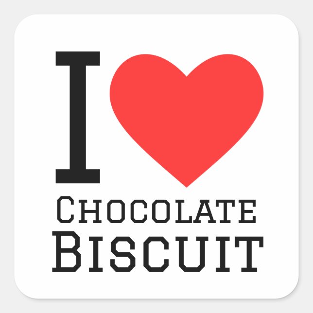 I love chocolate biscuit square sticker (Front)