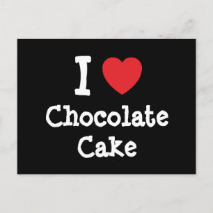 I love Chocolate Cake heart T-Shirt Postcard