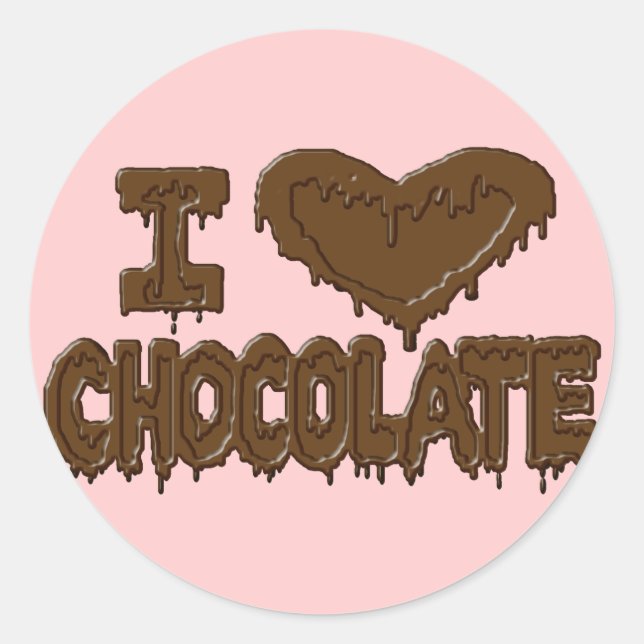 I love chocolate classic round sticker (Front)