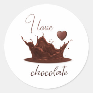 I love chocolate ,funny hot chocolate day classic round sticker