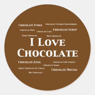 I Love Chocolate Gifts Classic Round Sticker