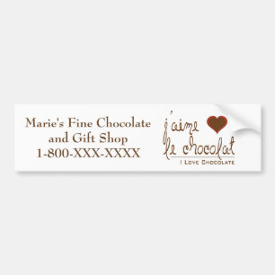 I Love Chocolate, in French! Bumper Sticker