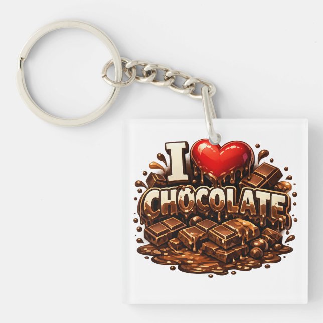 I Love Chocolate Key Ring (Front)