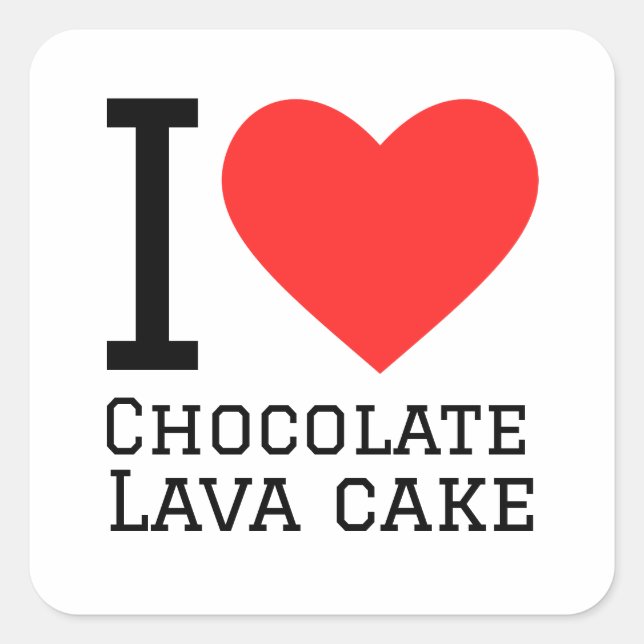 I love chocolate lava cake square sticker (Front)