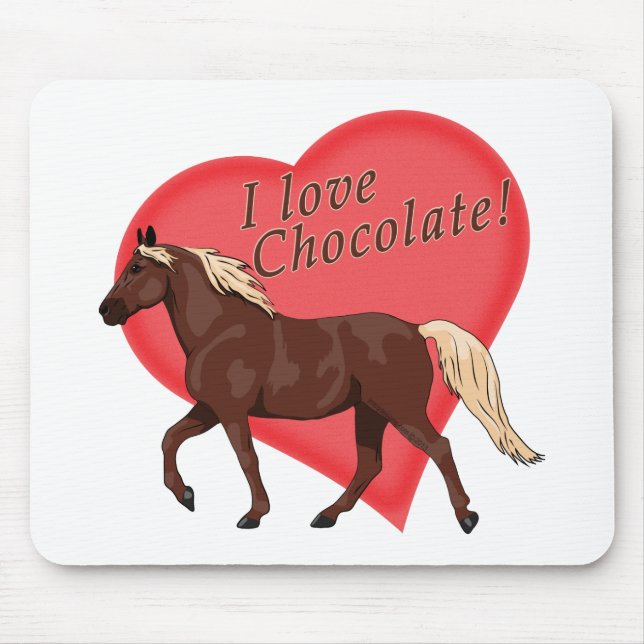 I Love Chocolate Rocky Mountain Horse Mouse Mat (Front)