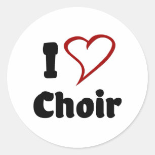 I Love Choir Classic Round Sticker