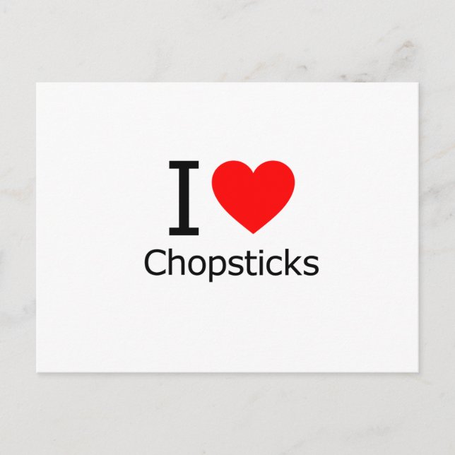 I Love Chopsticks Postcard (Front)