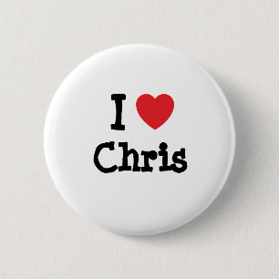 I love Chris heart custom personalised 6 Cm Round Badge
