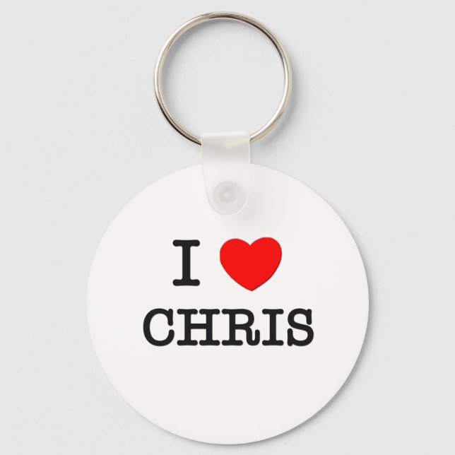 I Love Chris Key Ring (Front)