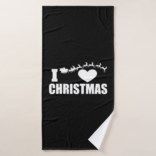 I love Christmas      Bath Towel (Bath Towel)
