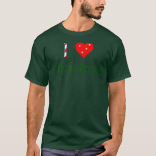I Love Christmas Candy Cane Heart39 T-Shirt