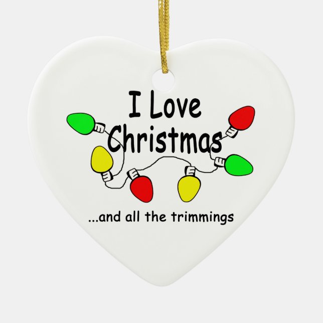I Love Christmas Ceramic Tree Decoration (Front)